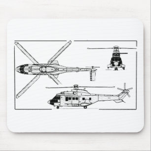 Eurocopter-Super-Puma-SA-33 Mouse Mat