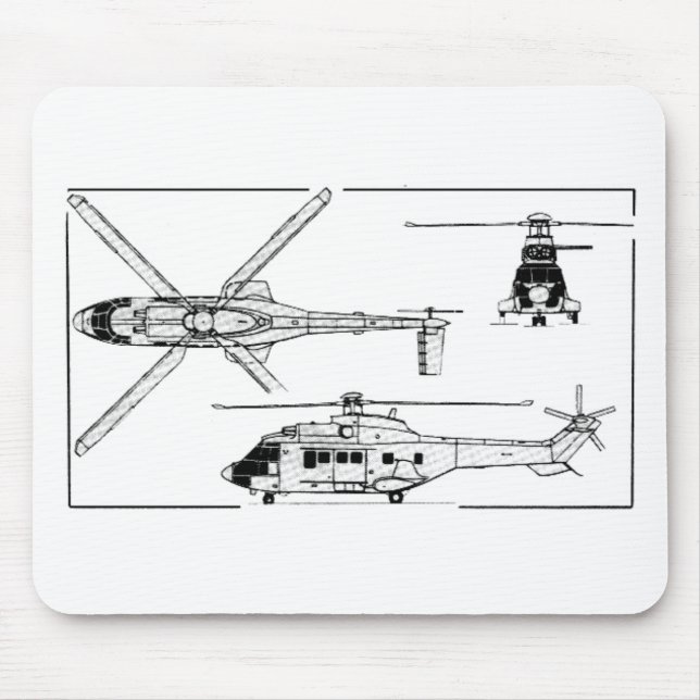 Eurocopter-Super-Puma-SA-33 Mouse Mat (Front)