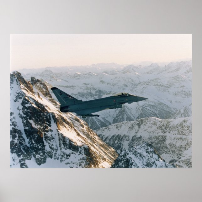 Eurofighter amongst mountains poster (Front)