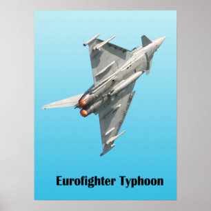 Eurofighter Typhoon on blue  background Poster