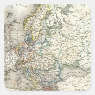 Europ Map Square Sticker