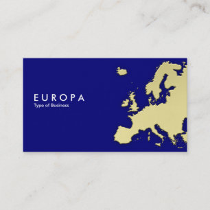 EUROPA - 3d Gold effect - Dark Blue Business Card