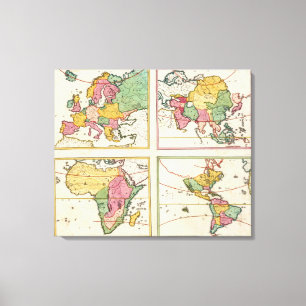 Europa, Asia, Africa, America Canvas Print