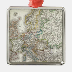 Europa Atlas Map Metal Tree Decoration
