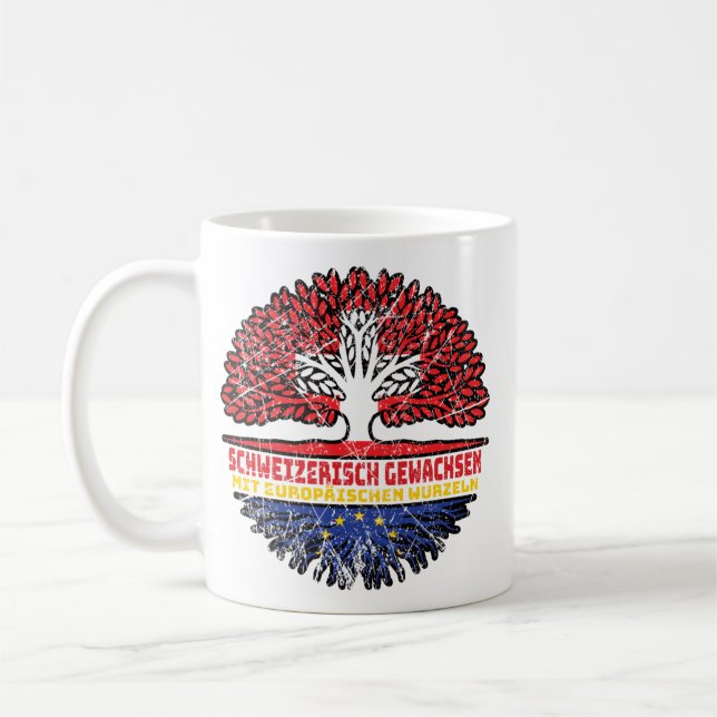 Europa Europäisch Schweizer Schweiz Baum Wurzel Coffee Mug (Left)