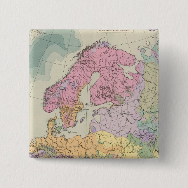 Europa - Geologic Map of Europe 15 Cm Square Badge (Front)