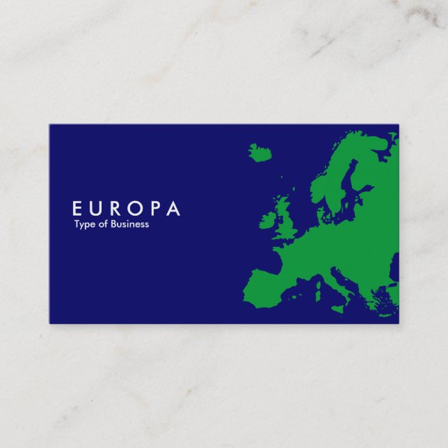 EUROPA Green - Dark Blue Business Card (Front)