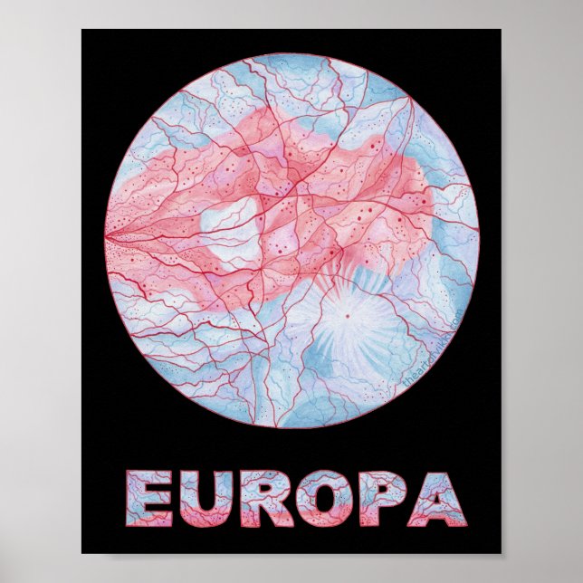 Europa Jupiters Moon 8 x 10 Art Poster Print (Front)