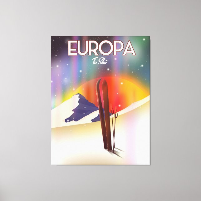 Europa - Moon of Jupiter Space Art. Canvas Print (Front)