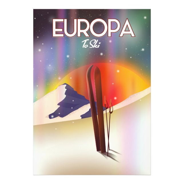 Europa - Moon of Jupiter Space Art. Photo Print (Front)