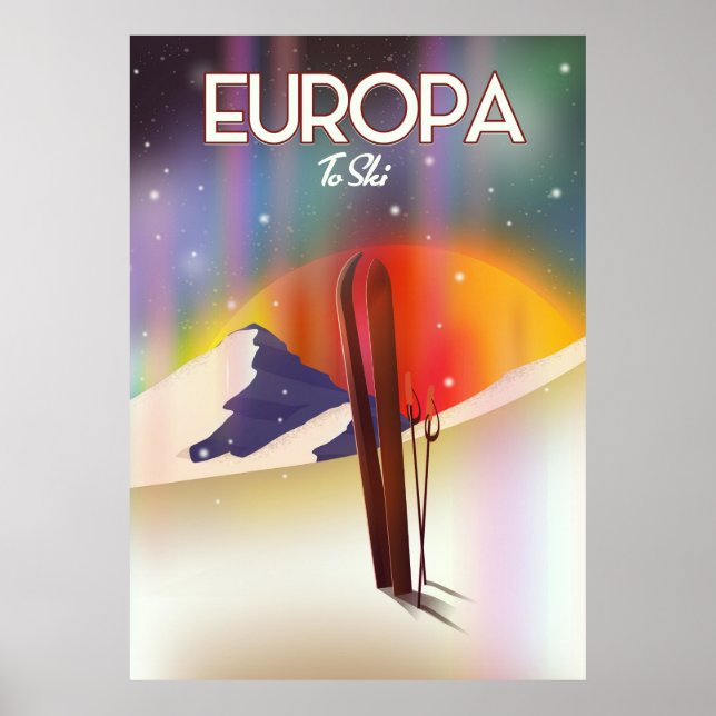 Europa - Moon of Jupiter Space Art. Poster (Front)