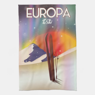 Europa - Moon of Jupiter Space Art. Tea Towel