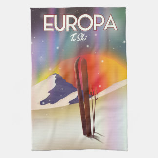 Europa - Moon of Jupiter Space Art. Tea Towel