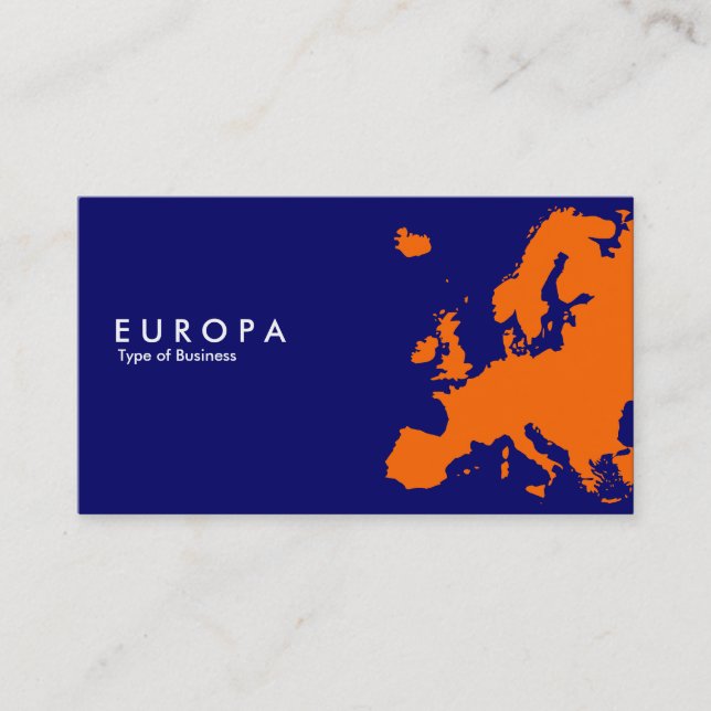 EUROPA Orange - Dark Blue Business Card (Front)