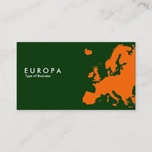 EUROPA Orange - Dark Green Business Card