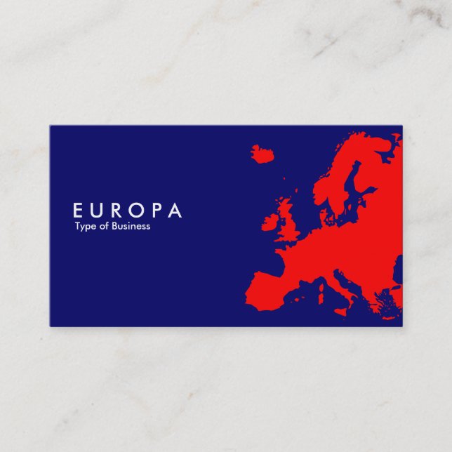 EUROPA Red - Dark Blue Business Card (Front)