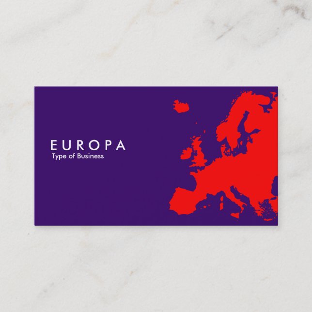 EUROPA Red - Dark Violet Business Card (Front)