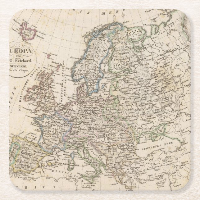 Europa Square Paper Coaster (Front)