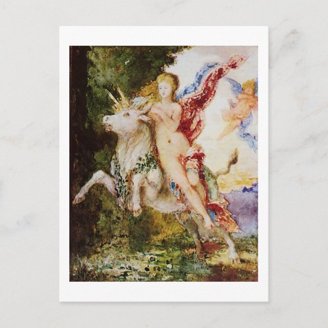 Europa & the Bull, Gustave Moreau Fine Art Postcard (Front)