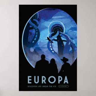 Europa Vintage Space Travel Poster