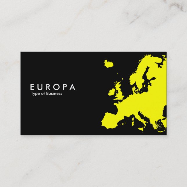 EUROPA Yellow - Black Business Card (Front)