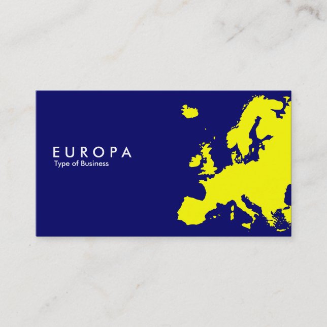 EUROPA Yellow - Dark Blue Business Card (Front)