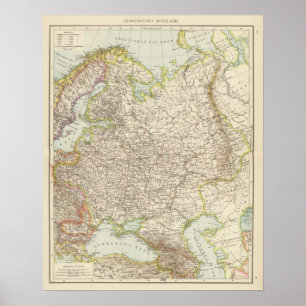 Europaisches Russland - Map of Europe and Russia Poster