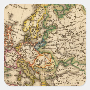 Europe 12 square sticker