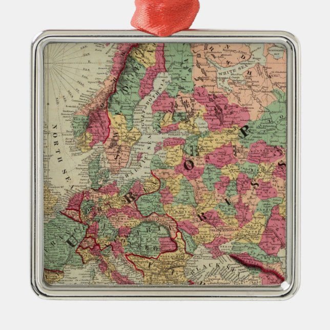 Europe 15 metal tree decoration (Front)