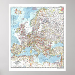 " Europe: 1957 - Detailed history map ... Poster