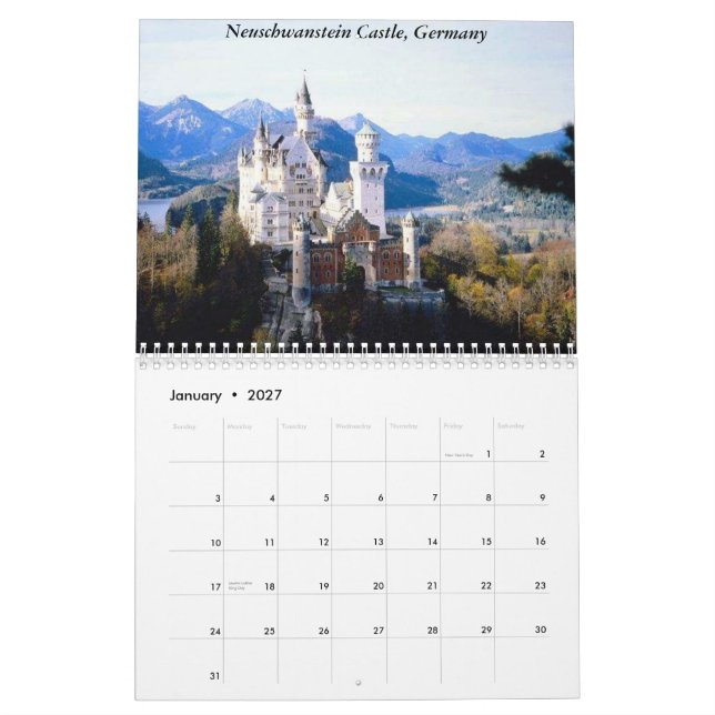 Europe 2013 Travel Calendar (Jan 2027)
