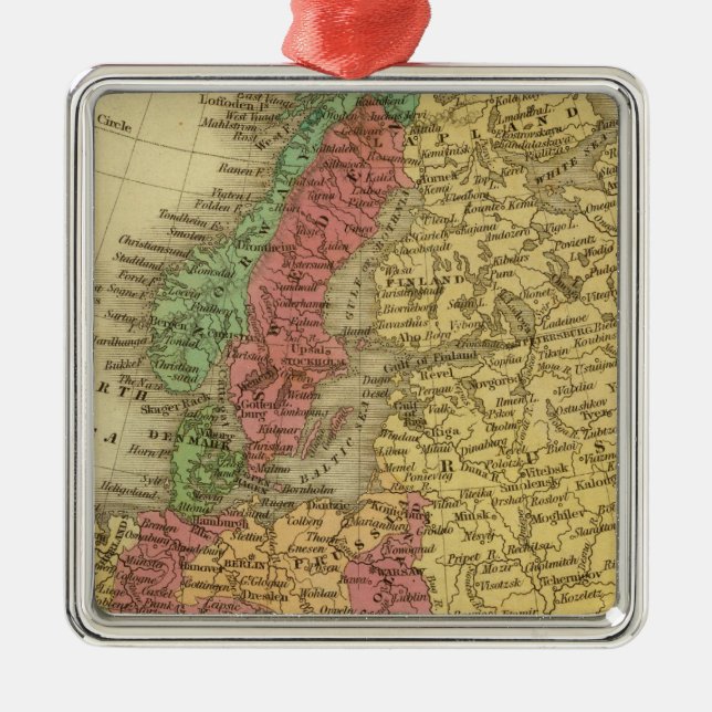 Europe 8 metal tree decoration (Front)