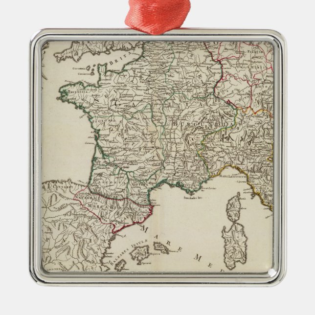 Europe 8 metal tree decoration (Front)