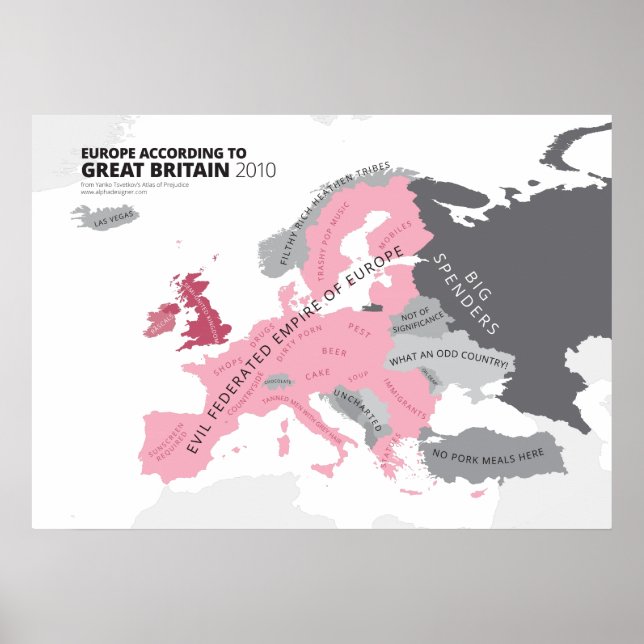 Europe According to Great Britain Poster (Front)