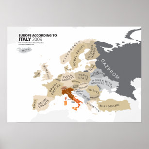 Europe According to Italy Poster