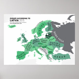 Europe According to Latvia Poster