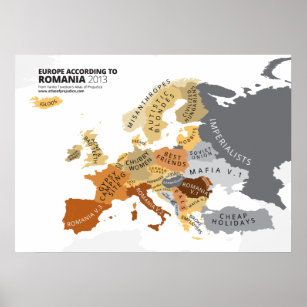 Europe According to Romania Poster