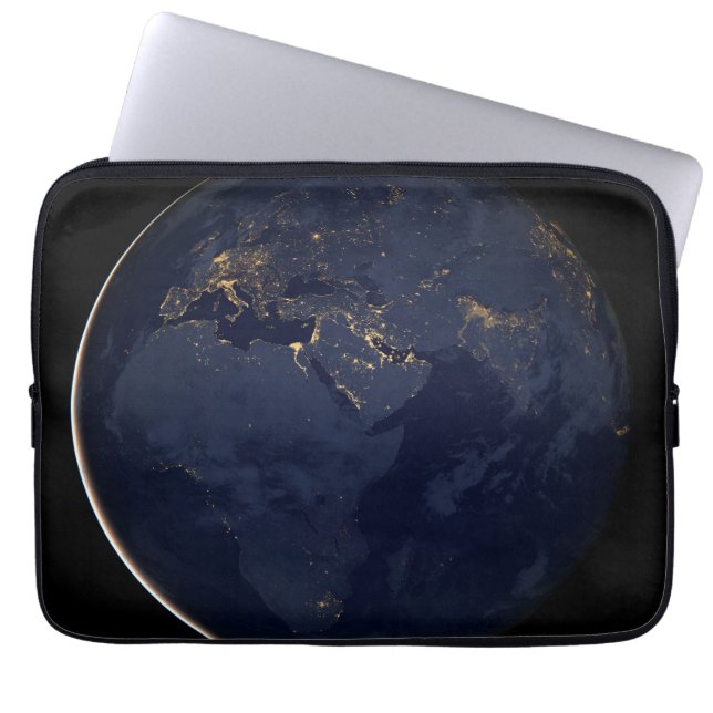 Europe, Africa & Middle East City Lights At Night Laptop Sleeve (Front)