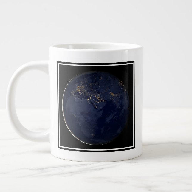 Europe, Africa & Middle East City Lights At Night Large Coffee Mug (Left)