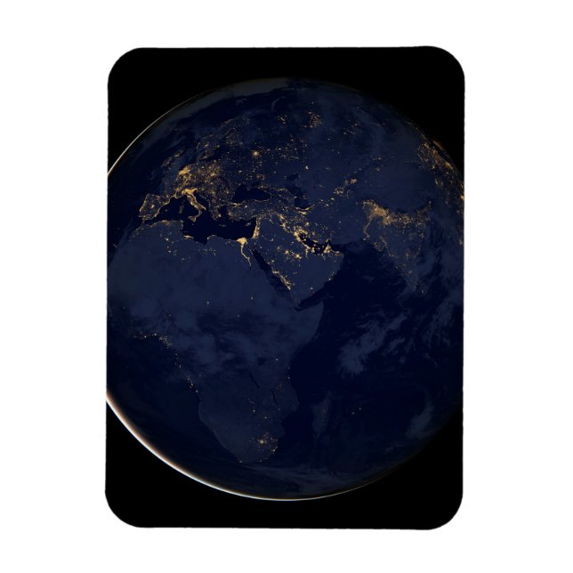 Europe, Africa & Middle East City Lights At Night Magnet (Vertical)