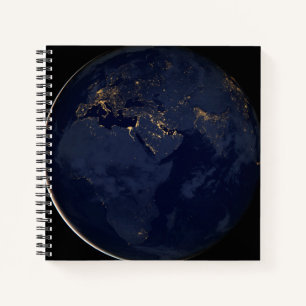 Europe, Africa & Middle East City Lights At Night Notebook