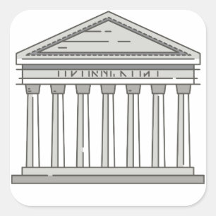Europe ancient roman pantheon temple WorldLandmark Square Sticker