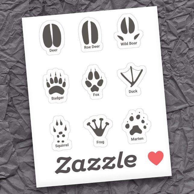 Europe Animal Tracks Set Stickers (Europe Animal Tracks Set Stickers)