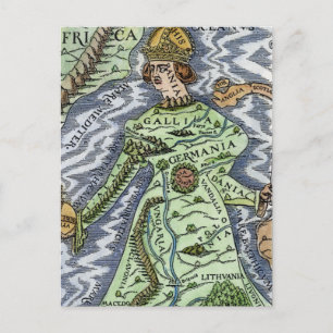 EUROPE AS A QUEEN, 1588 POSTCARD