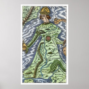 EUROPE AS A QUEEN, 1588 POSTER