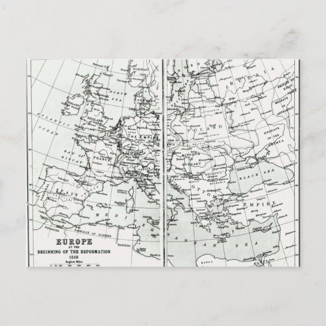 Europe, at the start of the Reformation Postcard (Front)