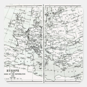 Europe, at the start of the Reformation Square Sticker