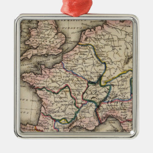 Europe Atlas Map Metal Tree Decoration