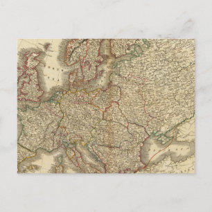 Europe Atlas Map Postcard