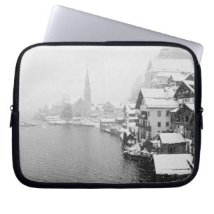 Europe, Austria, Hallstat. Town view in the snow Laptop Sleeve